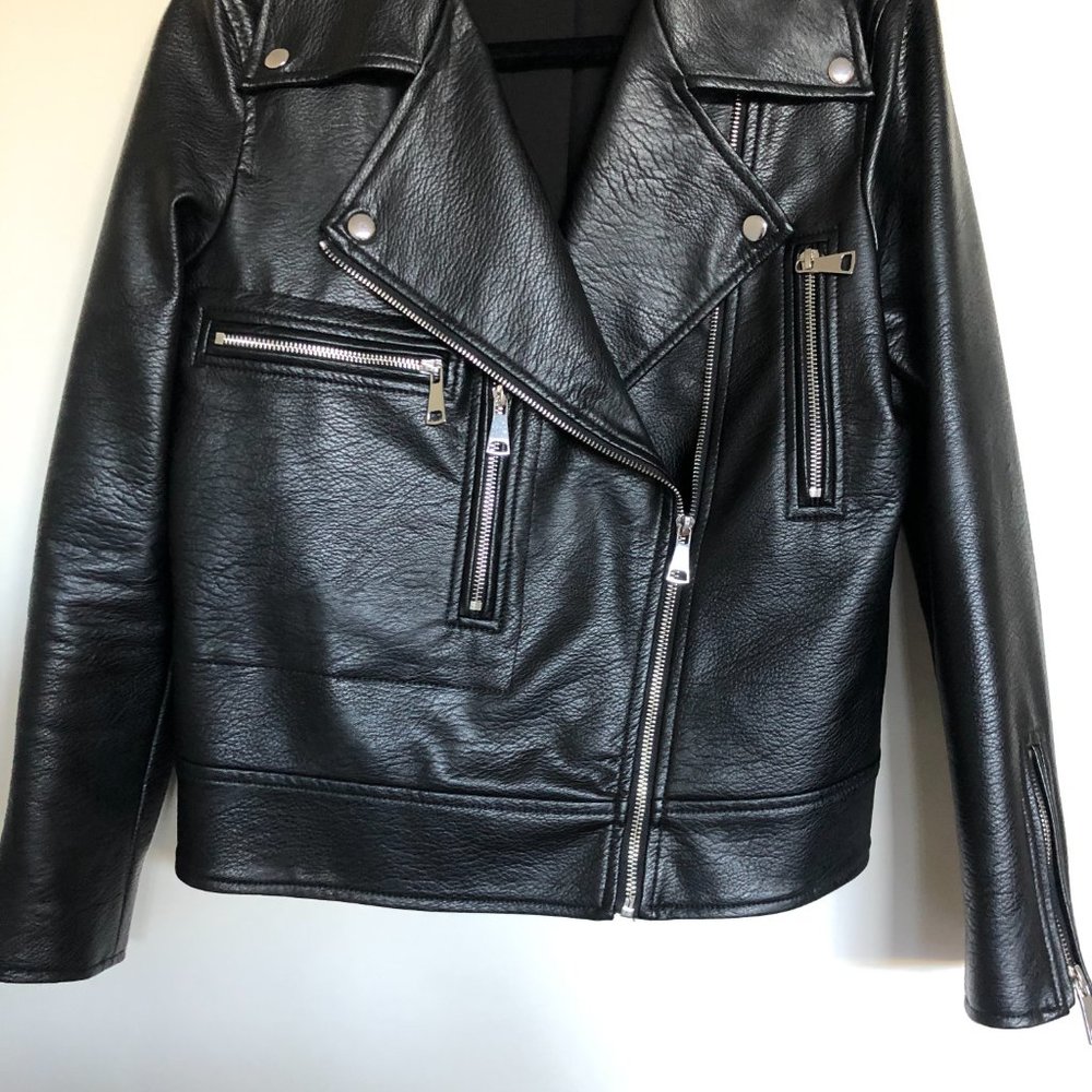 Elizabeth and James Faux-Leather Moto Jacket